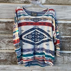 Natural Reflections hi low aztec sweater
